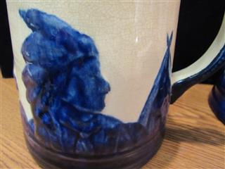 ANTIQUE PAIR OF OLD SLEEPY EYE POTTERNY STONEWARE PITCHERS 6-1/2